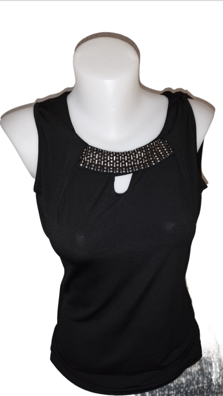 Débardeur noir strass T. 38 - M