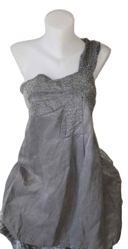 Robe grise une bretelle perle T. 38 - M