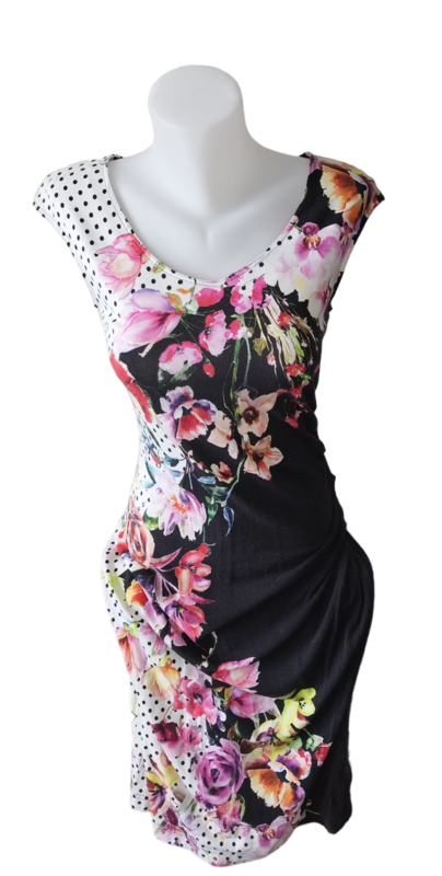 Robe longue fleuri coton T. 38-40 / M-L