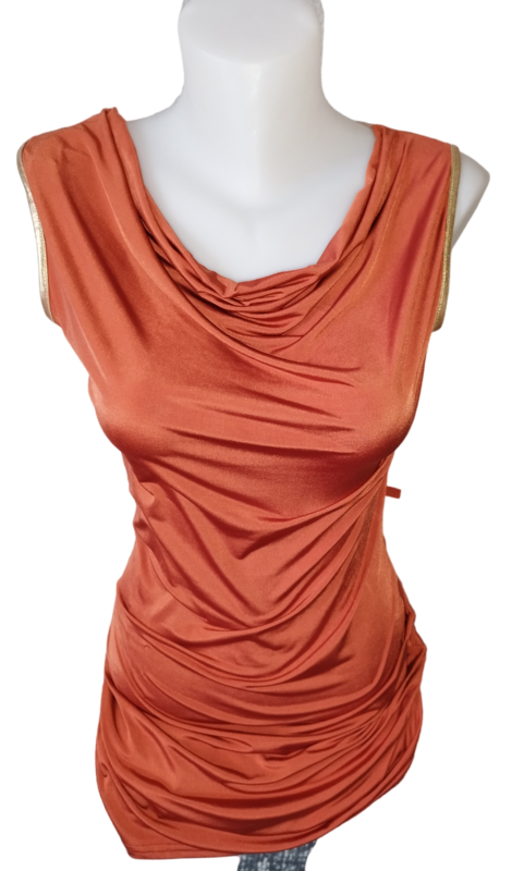 Débardeur long doré et rouge Taille Unique