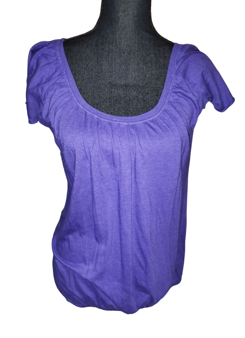 Tee-shirt col rond violet T. 40 - L
