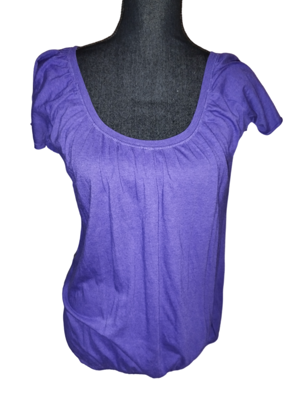 Tee-shirt col rond violet T. 40 - L