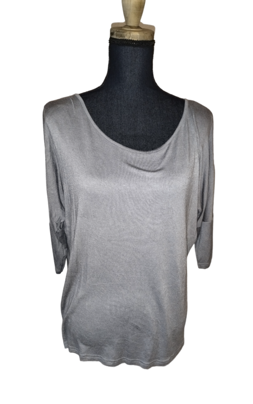 Haut gris manche longue ficelle dos T. 40 - L