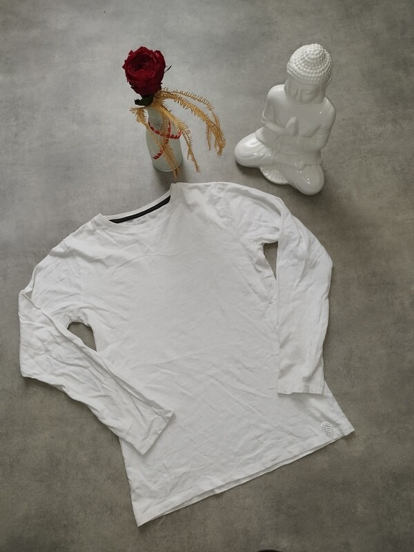 Tee-shirt manche longue blanc T. 12 ans
