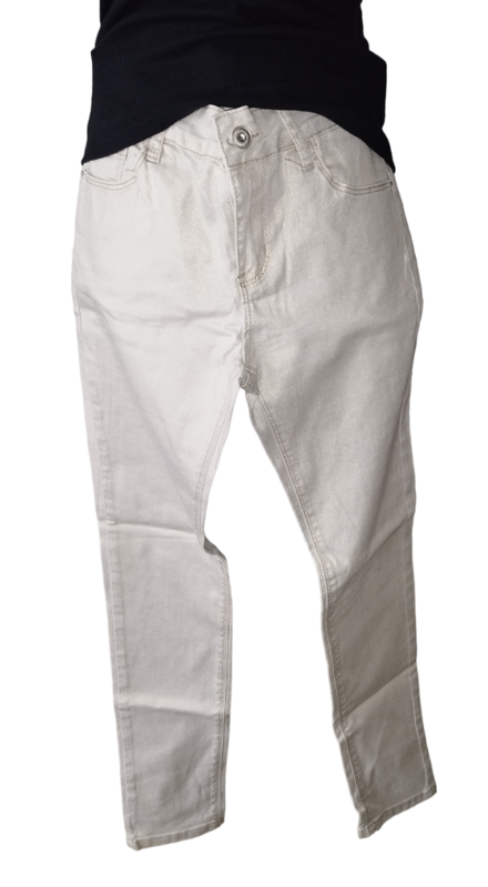 Jeans beige pailletée T. 38