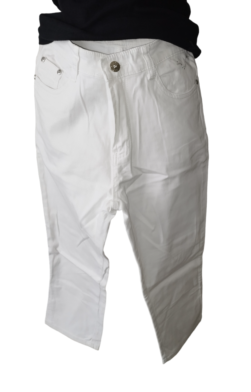 Pantalon blanc 3/4 T. M