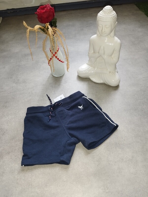 Short bleu marine dinosaure T. 2 ans
