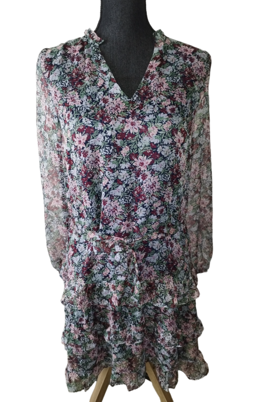 Robe fleurie violette T. 36-S