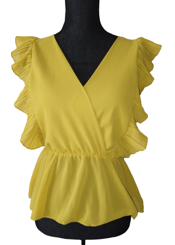Top froufrou moutarde T. 36-S