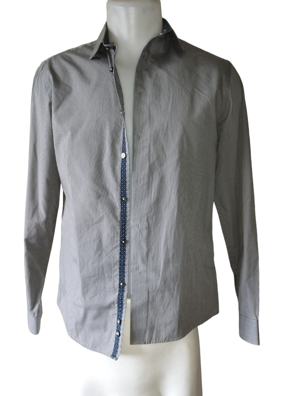 Chemise grise rayée T. S
