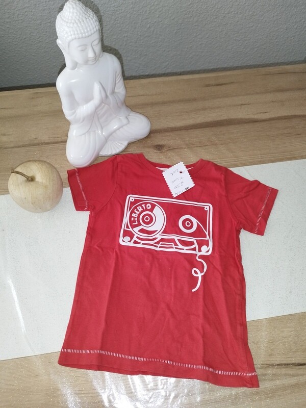 Tee-shirt liberto rouge blanc T. 4 ans