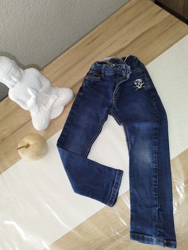 Jeans bleu TAO Tête de mort T. 4 ans