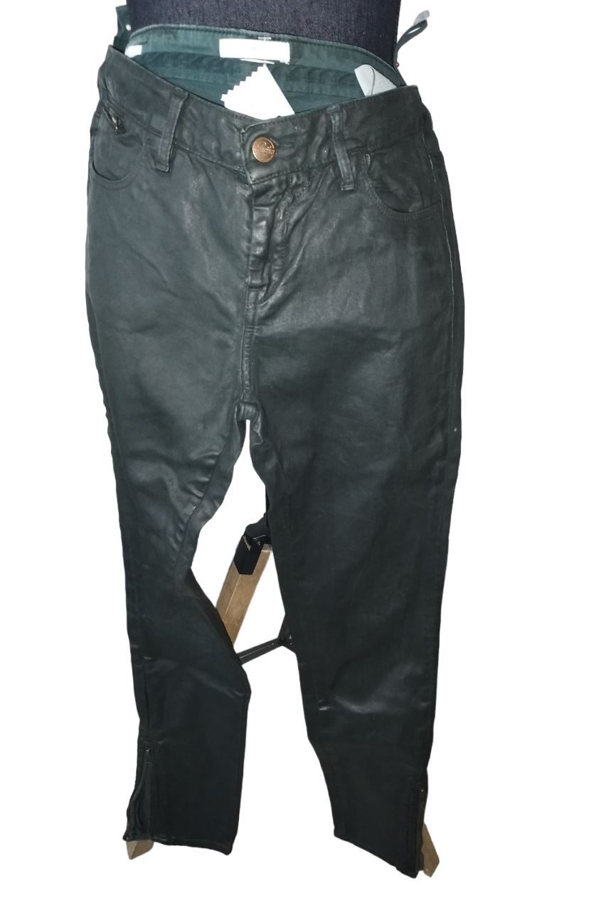 Jeans simili cuir vert T. 36-S