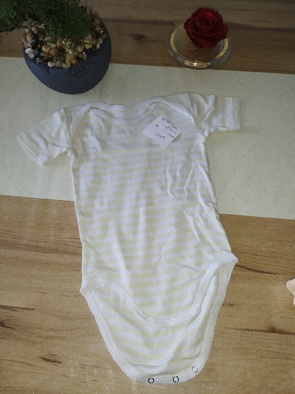 body jaune rayé T.  12 mois