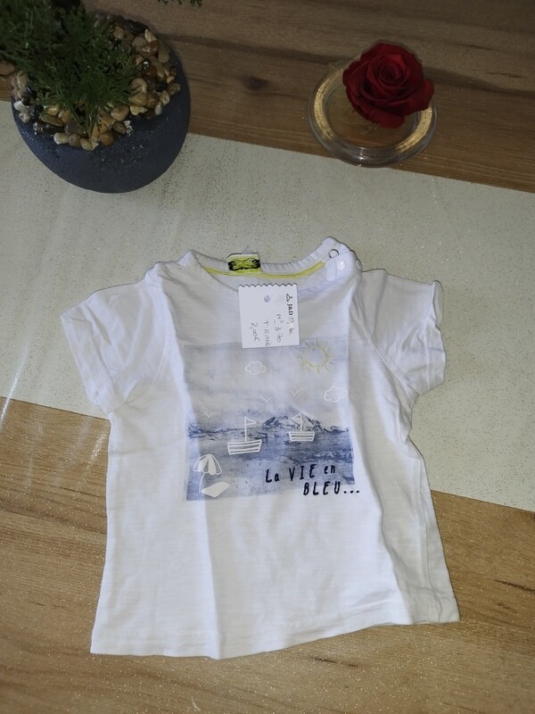 Tee-shirt TAO BLANC T. 12 mois