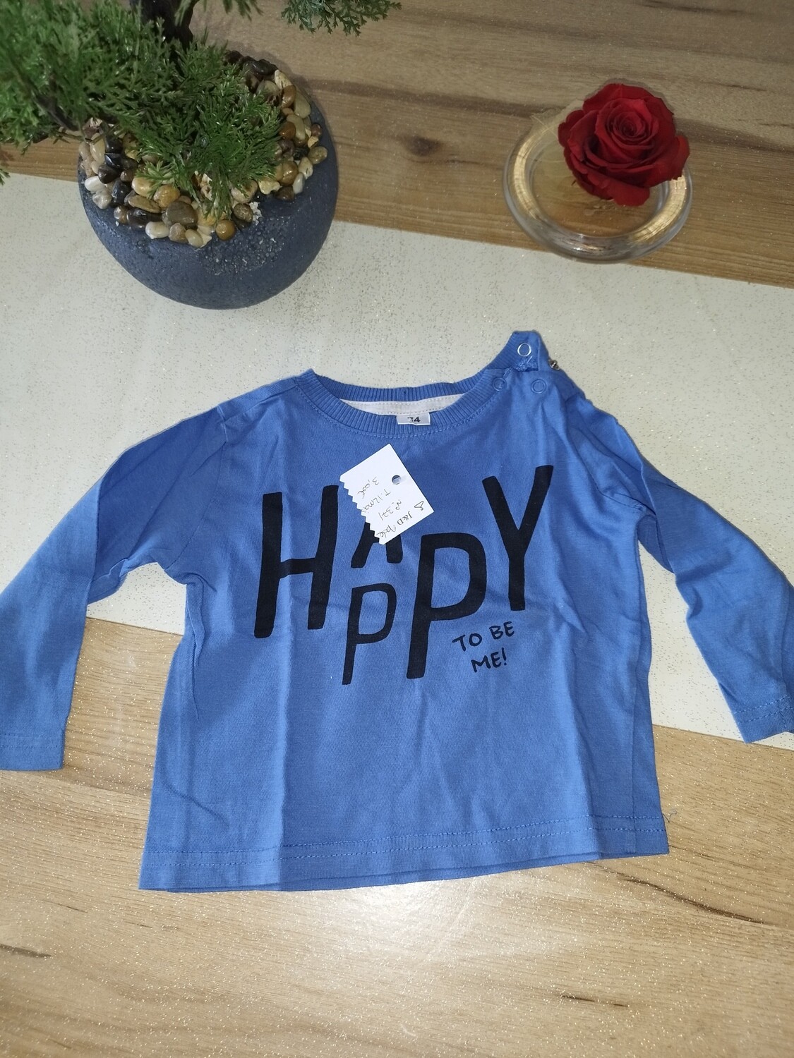 Tee-shirt manche longue bleu marine T.  12 mois