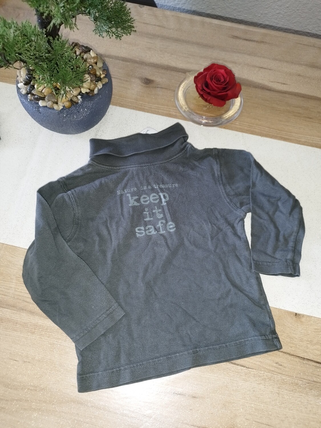 sous pull col roulé okaidi gris T. 24 mois