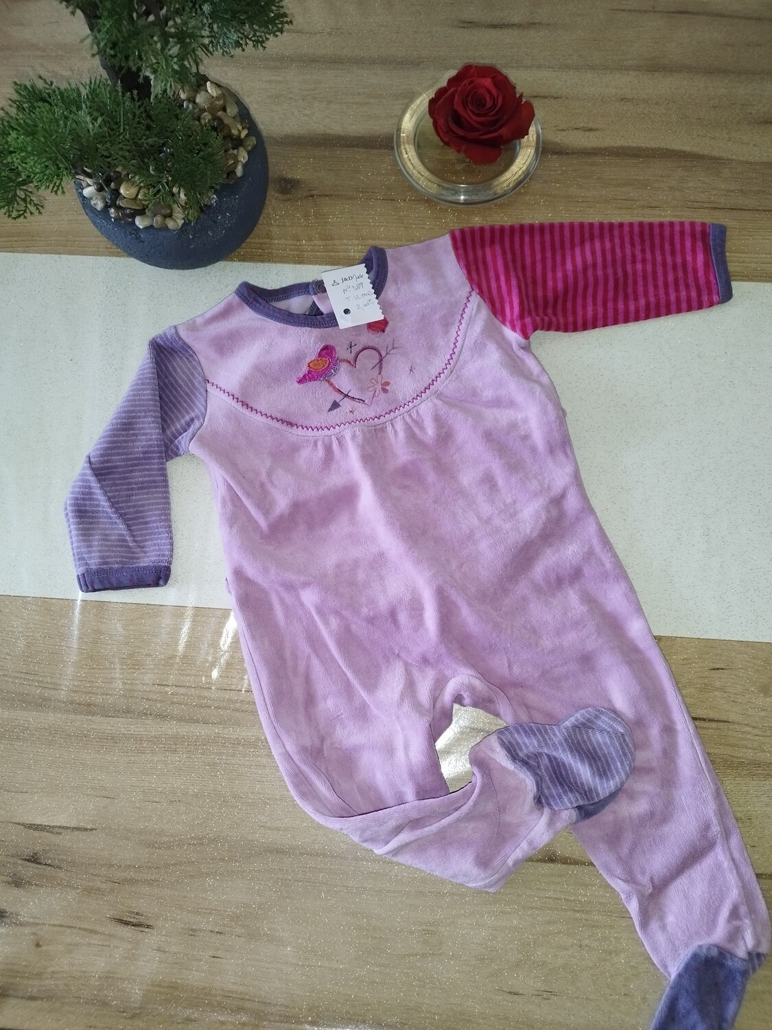 Pyjama violet grain de blé T. 12 mois