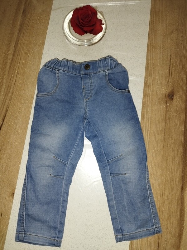jeans bleu élastique T. 24 mois