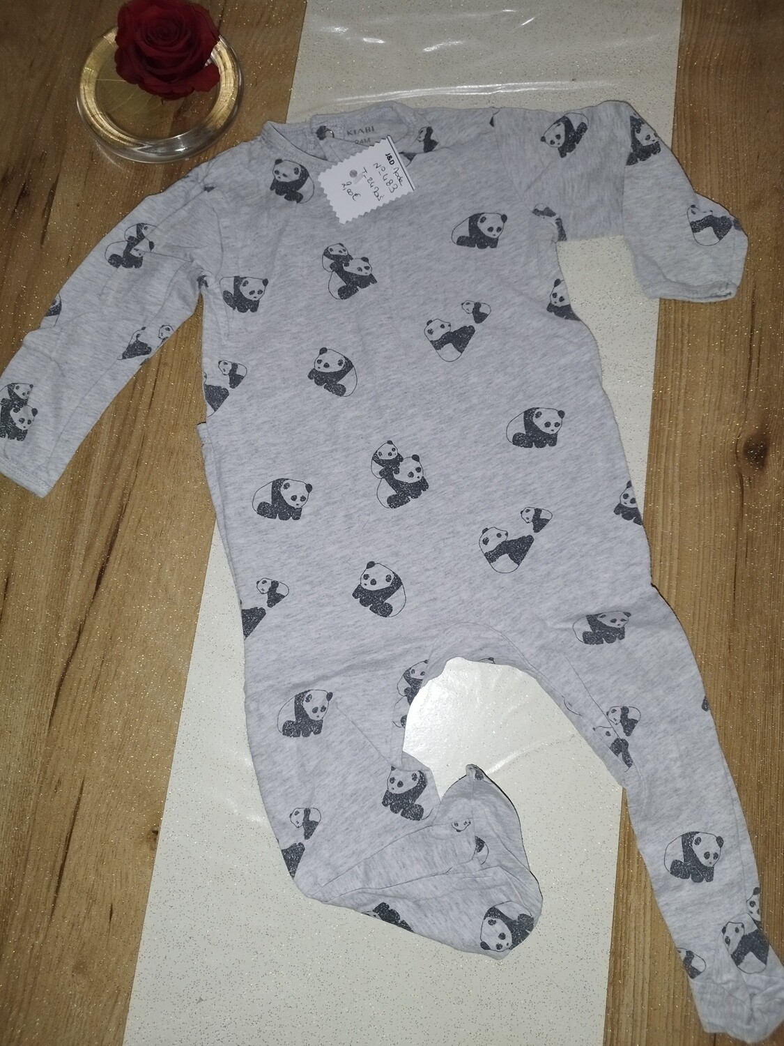 Pyjama gris panda coton T. 24 mois