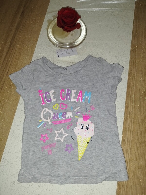Tee-shirt gris glace T. 2-3 ans