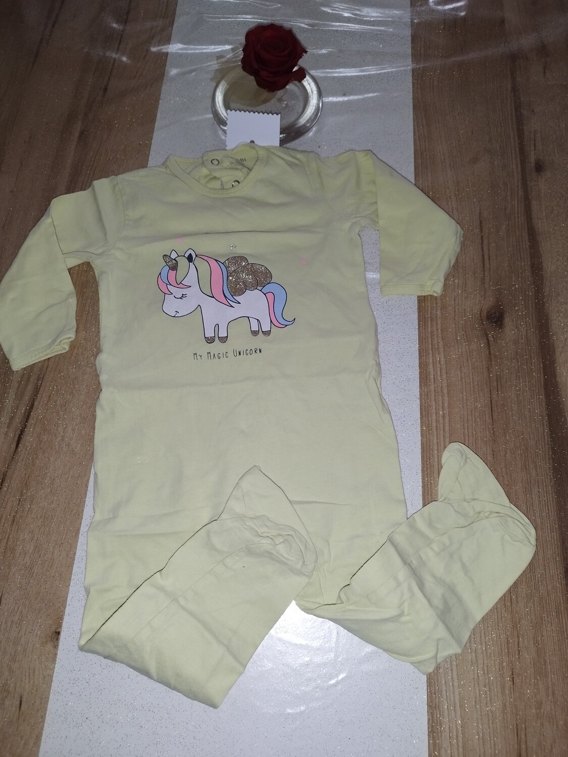 Pyjama jaune coton T. 24 mois