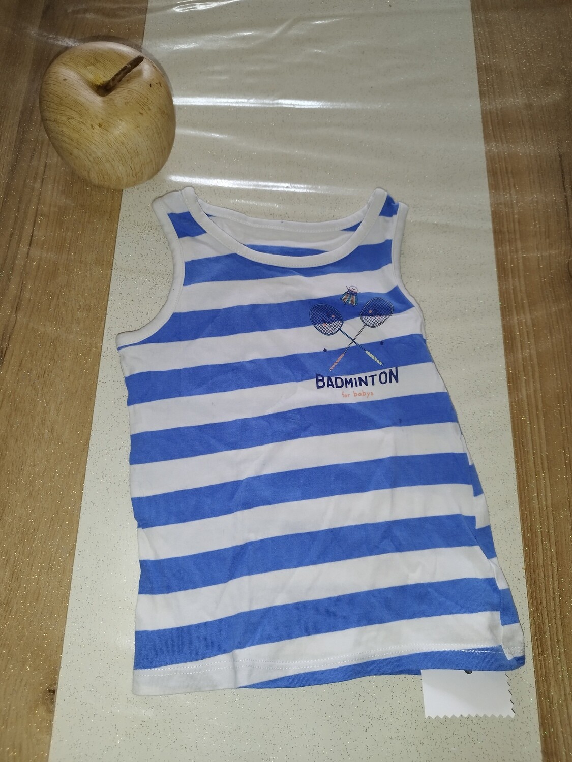 Débardeur bleu rayé blanc Taille: 18 mois