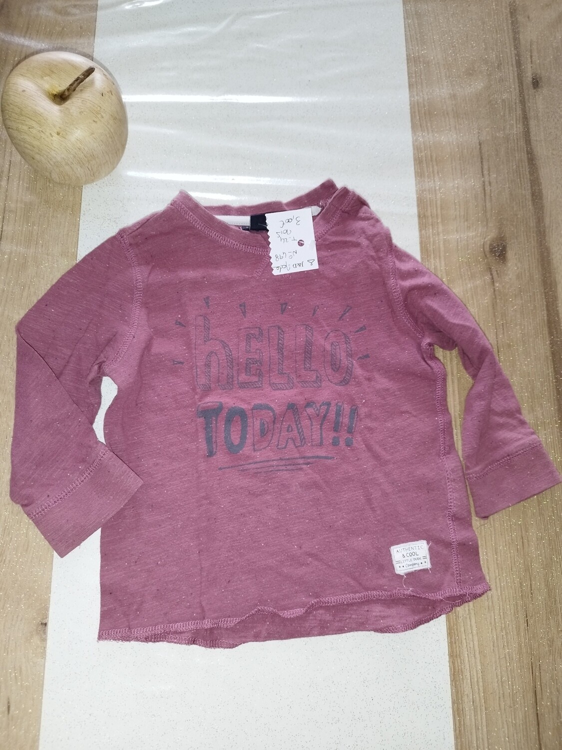 Tee-shirt manche longue bordeau Taille: 24 mois