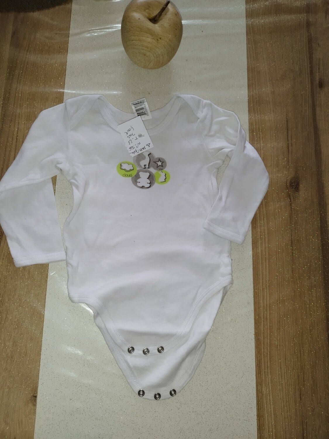Body blanc manche longue Taille: 23 mois
