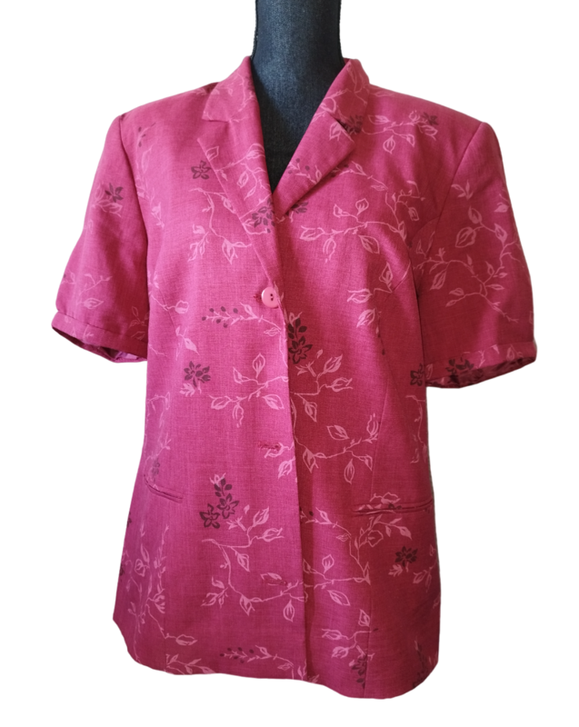Veste rouge fleur Taille: 42-44