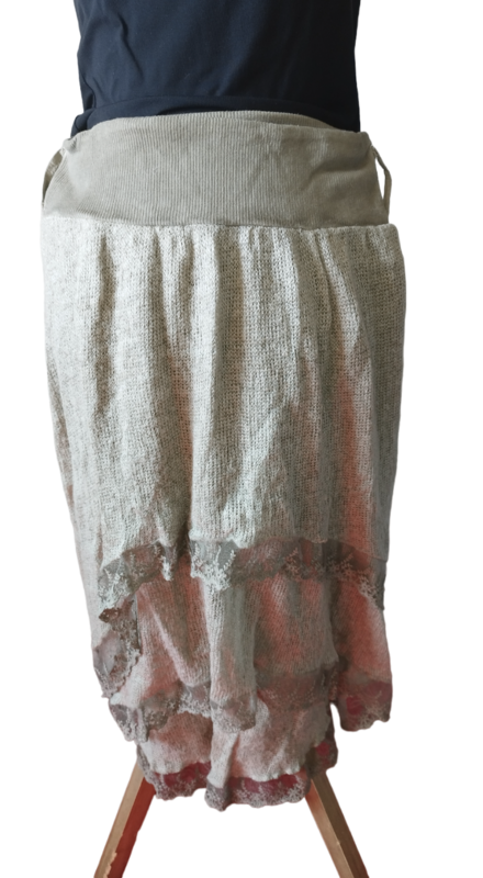 Jupe kaki grise longue dentelle Taille M-L