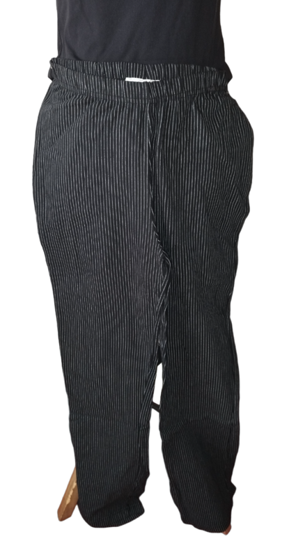 Pantalon noir rayé blanc Taille M