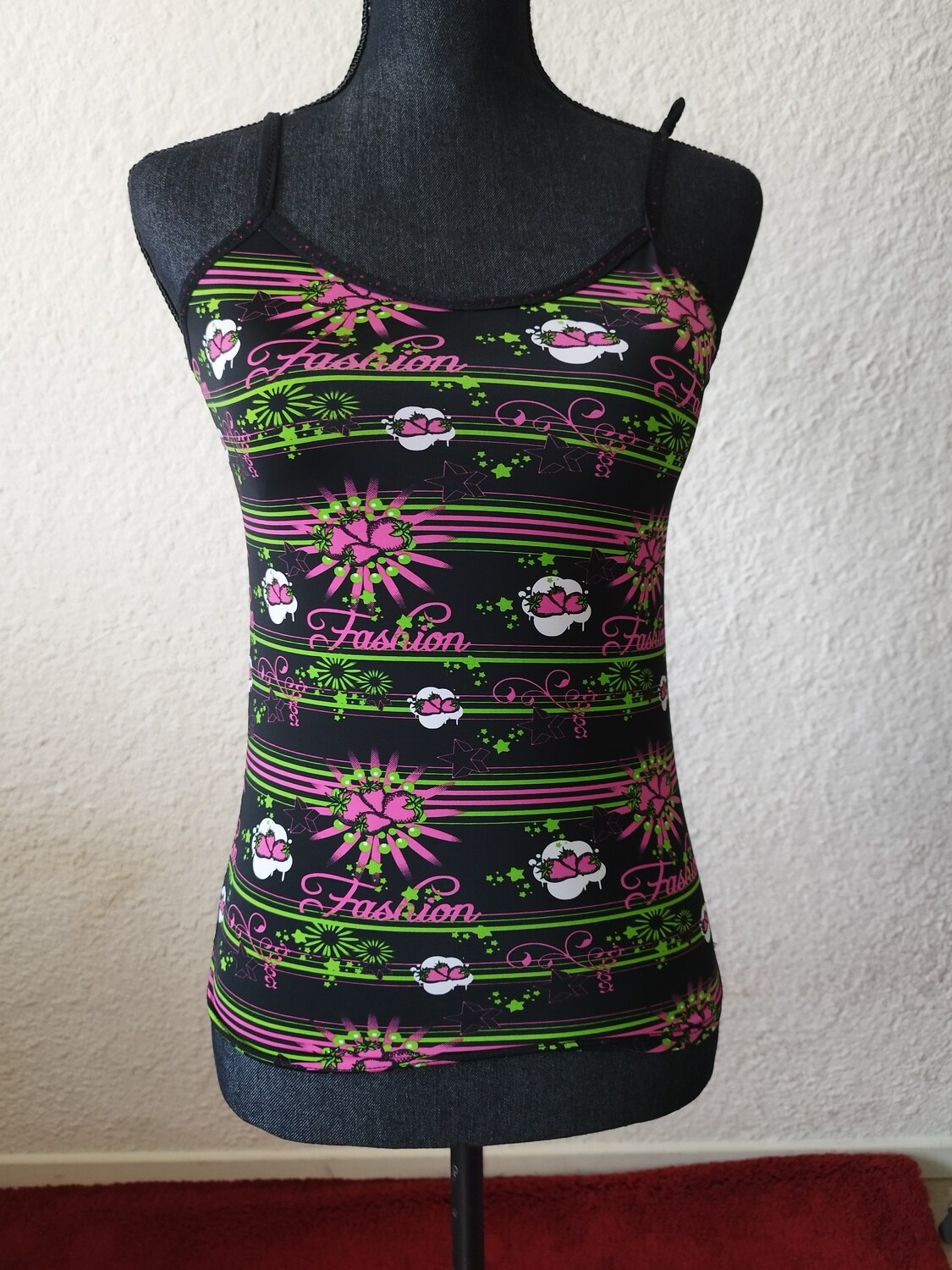 Débardeur rose noir T. S