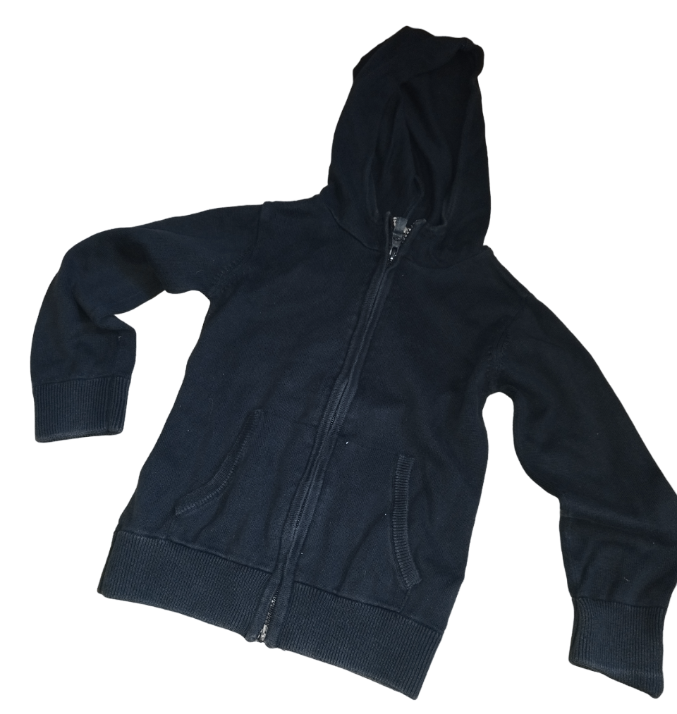 Gilet bleu marine capuche T. 5 ans