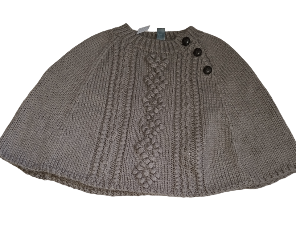 Poncho laine kaki Zara T. 10-12 ans