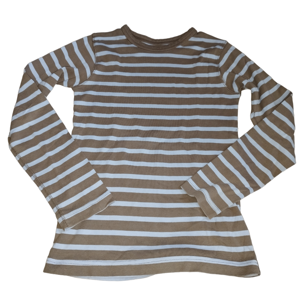 Tee-shirt rayé bleu marron T. 10-11 ans