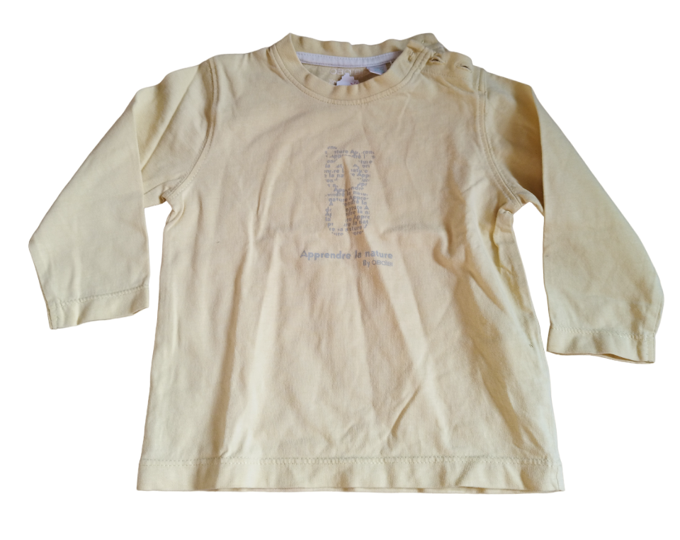 Tee-shirt manche longue jaune T. 18 mois