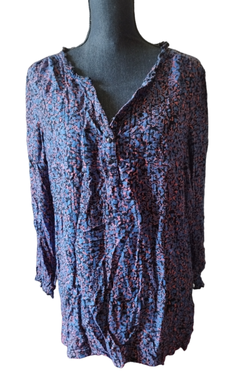 Blouse bleu et rose bariolé Taille unique