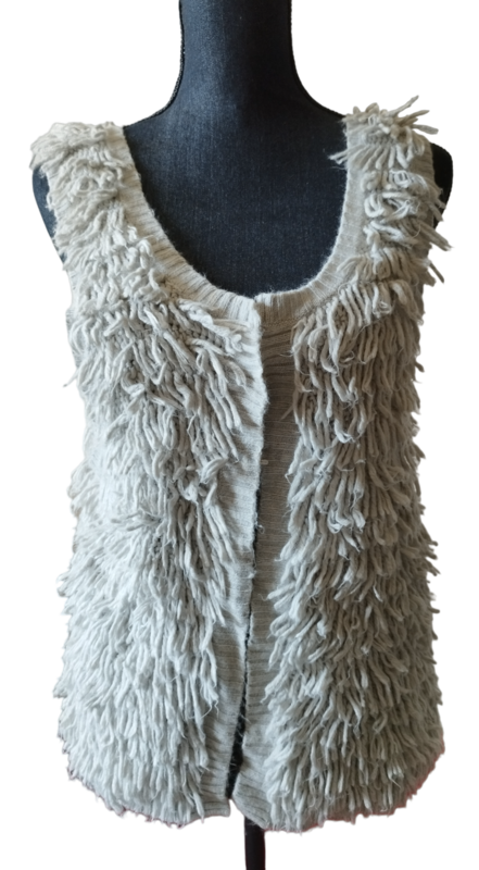 Gilet sans manche frange gris T. 1 (36)