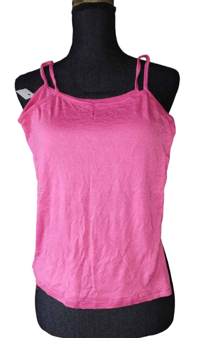 Débardeur rose fine bretelle T. S - 36