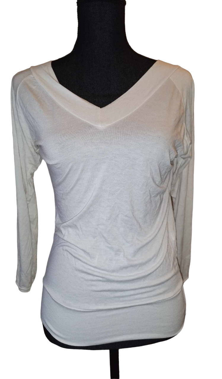Haut col V blanc Taille Unique