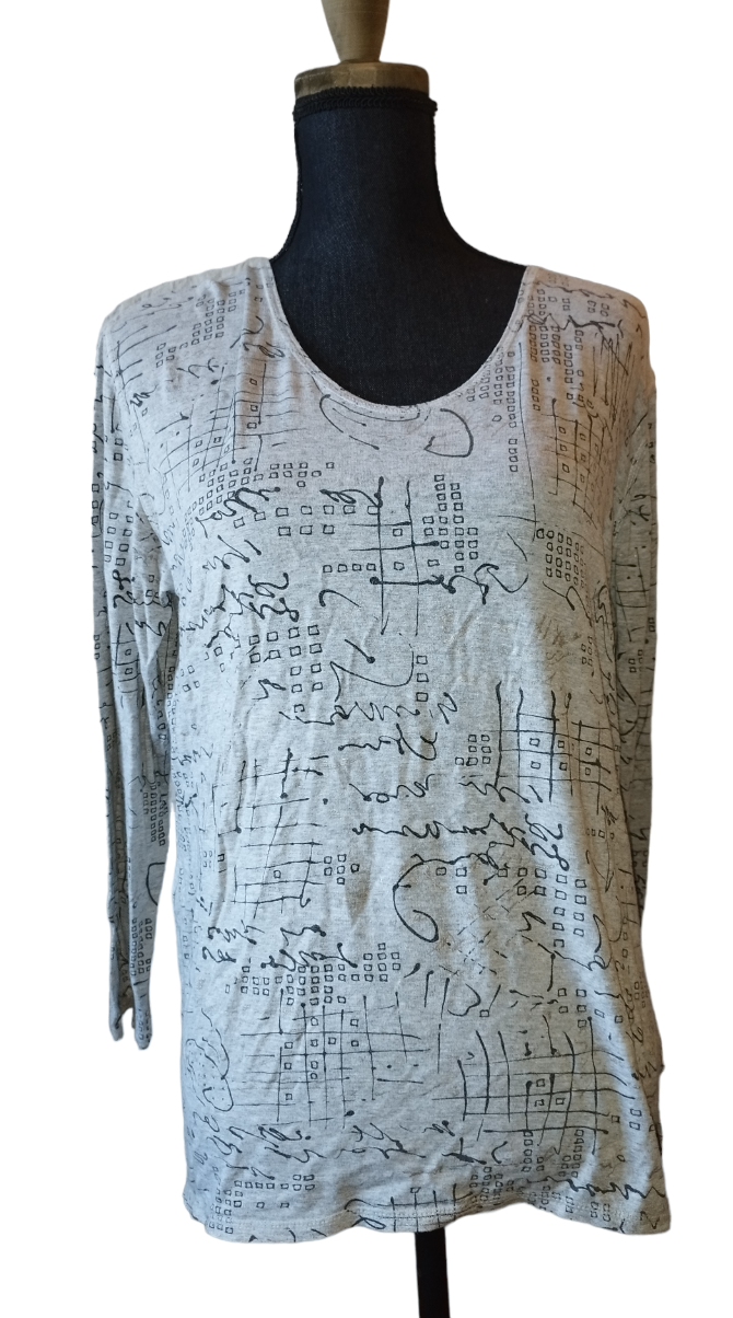 Tee-shirt manche longue gris Taille unique