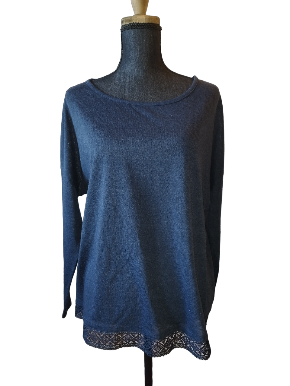 Pull bleu marine dentelle Next T. 44 - XXL