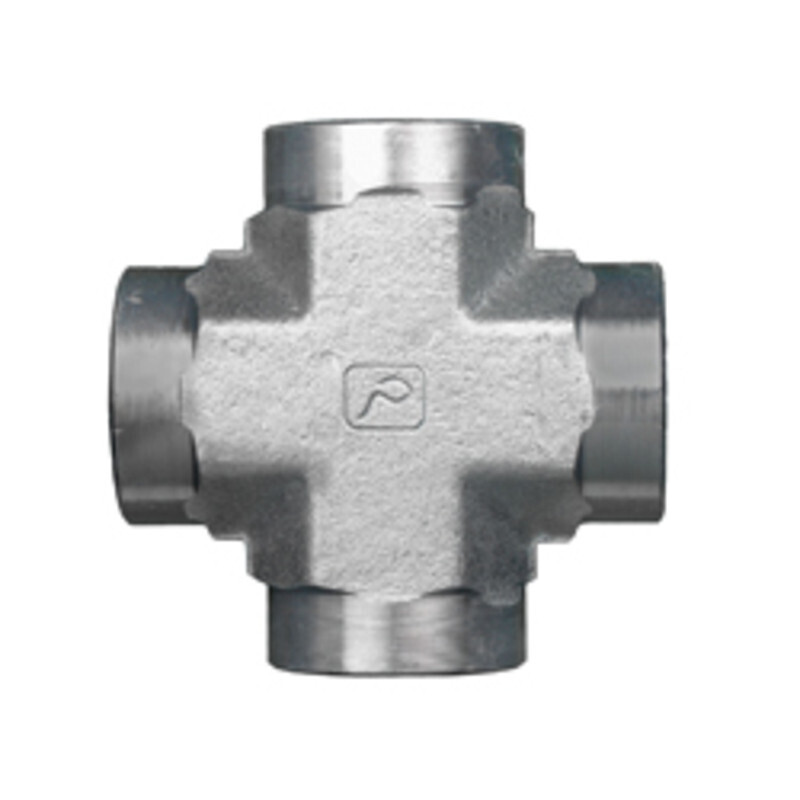 C3959X12 FP x FP x FP x FP - Female Pipe Cross - Steel 5652-12-12-12-12-4