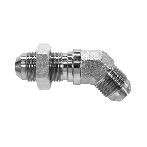 FS-2702LN-08-08-4 OFS x BH OFS 45° - OFS Bulkhead Union Elbow &amp; Locknut - Steel