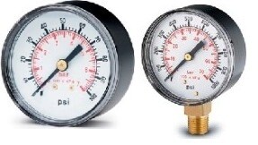 CDS-1P-001A  Pressure Gauge	Dry	2.5&quot;	1/4&quot; NPT	Bottom Stem 	0-15 PSI
