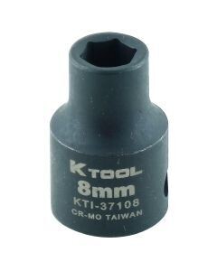 KTI-37108 SOCKET IMPACT METRIC SHORT 3/8 DRIVE 8MM