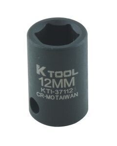 KTI-37112 SOCKET IMPACT METRIC SHORT 3/8 DRIVE 12MM
