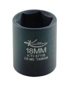 KTI-37118 SOCKET IMPACT METRIC SHORT 3/8 DRIVE 18MM