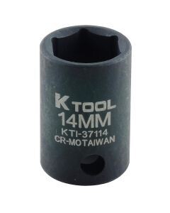 KTI-37114 SOCKET IMPACT METRIC SHORT 3/8 DRIVE 14MM